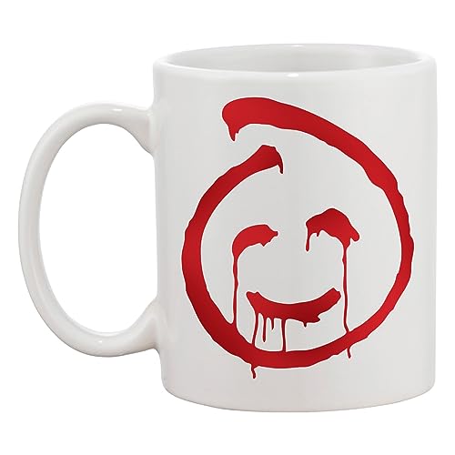 Rotes John-Smiley-Symbol Weiße Tasse Kaffee Tee Männer Frauen Keramik Coffee Tea Mug Cup