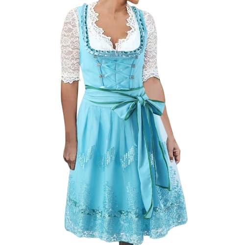 Oktoberfest-Outfit 2025, Deutschland, Oktoberfest, Damenkleid, kurzärmelig, Bierkleid, Bühnenauftritt, Ochaco Uraraka, Cosplay-Kostüm (Himmelblau, XXXXL)