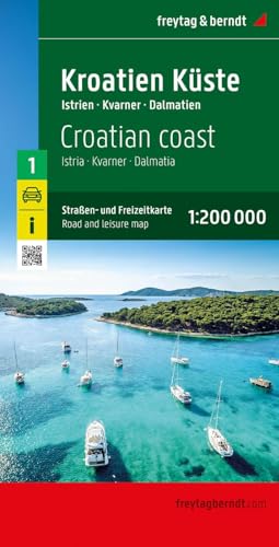 Kroatien Küste, Straßen- und Freizeitkarte 1:200.000, freytag & berndt: Istrien - Kvarner - Dalmatien (freytag & berndt Auto + Freizeitkarten)