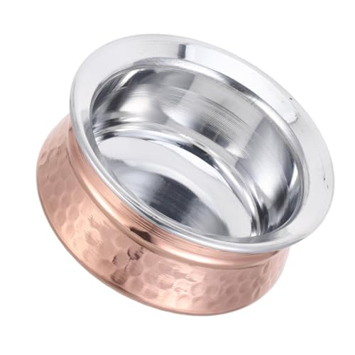 LOORGVEL Indische Servierschüssel Gehämmert Metall 114cm Hitzebeständig Mikrowellen und Spülmaschinenfest Mehrzweck Reisschüssel für Curry Party Küche