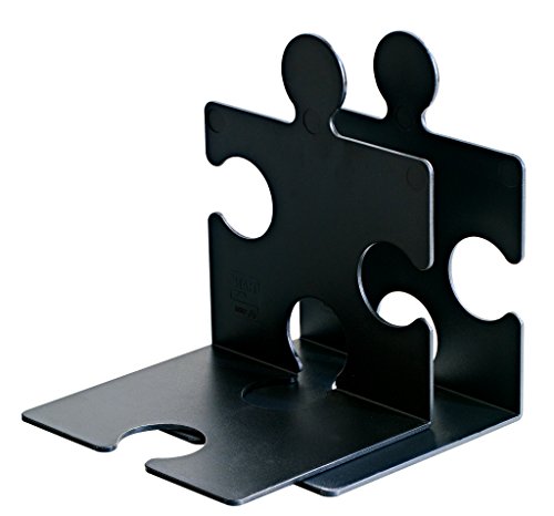 HAN CD-Ständer & Buchstütze Puzzle, standfester kombinierbarer Stehsammler in modernem Puzzle-Look, für CDs, Bücher & DVDs, 9212-13, schwarz