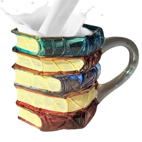 Bemalte Buchtasse, Gläser aus, Kaffeetassen für Buchliebhaber, für Frauen, Männer, Leser, Buchlehrer, Bibliothek, Zuhause, Büro, Reisen, Tee,
