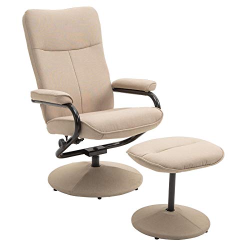 CARO-Möbel Relaxsessel Dakota mit Hocker Fernsehsessel Liegesessel verstellbare Rückenlehne in beige