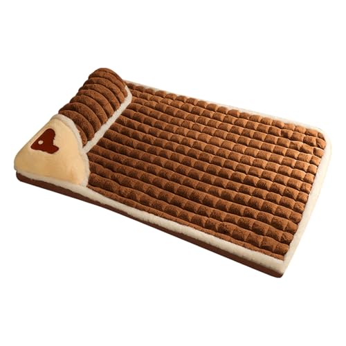 Hundekissen aus Kunststoff, geeignet für kleine und mittelgroße Hunde, waschbar, hoher Rand, Abnehmbarer Stift, warme Schlafunterlage für Haustiere, abnehmbar und waschbar Pzy241 (Coffee, 50x35x5cm)