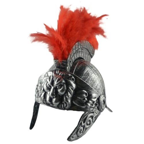 Mittelalterlicher Gladiatorenhelm – römische Kriegermaske, antike Kampfkopfbedeckung, Kostümrüstungsstütze, historischer Kampfhelm mit dekorativem Wappendesign | Römischer Gladiator-Helm für Cosplay-R