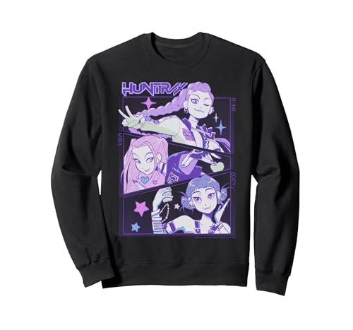 KPop Demon Hunters Anime Huntrix Huntr/X Sweatshirt, Unisex für Erwachsene, Schwarz, M