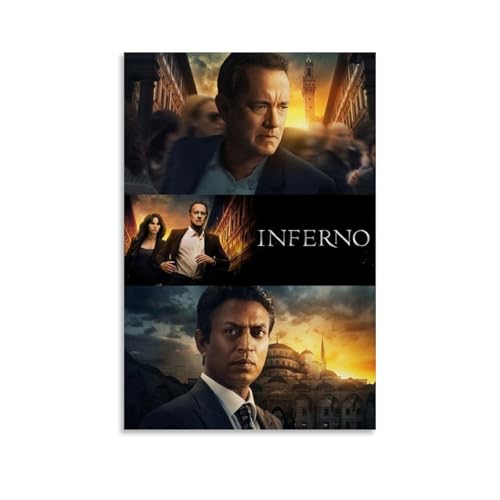 LXRYDO Filmposter, Motiv: Action Mystery Thriller Inferno, minimalistisch, Vintage-Stil, Ölgemälde, Wandkunst, Pop-Poster, 40 x 60 cm, ungerahmter Stil