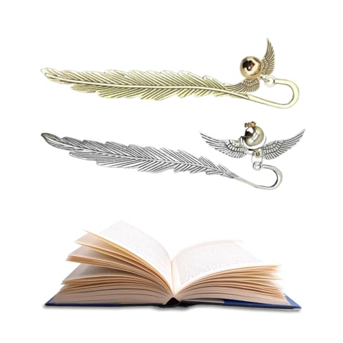 QEDBOJE 2Pcs Harry Lesezeichen, Geschenk für Kinder, Lehrerinnen, Damen, Teenager, Mädchen, Leseratten, Geburtstagsgeschenk (Goldener Schnatz)
