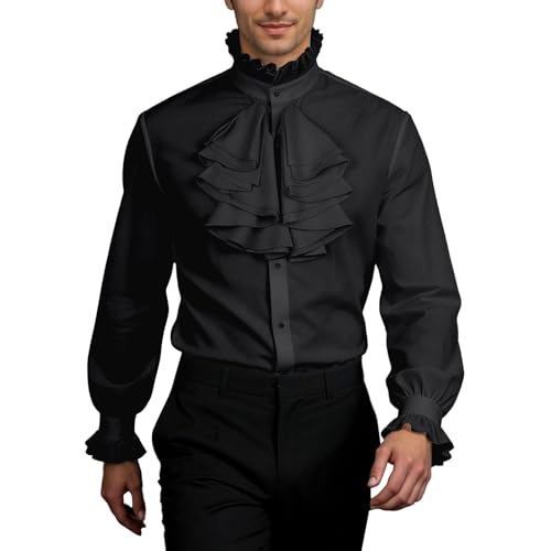 Generisch 2026 Karneval UnisexElegantes Hofkostüm für Cosplay – Klassische aristokratische Kleidung für Mottopartys und Bühnenauftritte (Black, XXL)