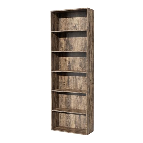 Garvis Home Bücherregal 6 Ebenen Sonoma Eiche MDF Standregal