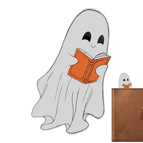 Halloween-Lesezeichen, lustige Lesezeichen in Form eines Geistes - transparente Etiketten für Seiten zur Halloween-Dekoration für und Freunde