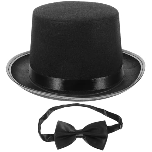 Toyvian Chic Detektiv Kostüm mit Schwarzem Filzhut und Passender Fliege Leichtes Cosplay Zubehör für Krimi Rollenspiel für Kindergeburtstag Detektiv Mottoparty und Kostümspiele