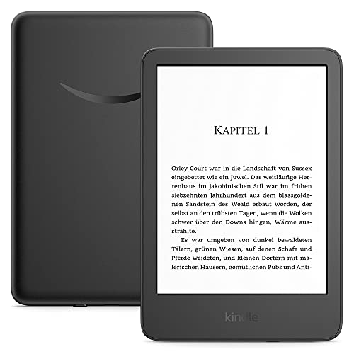 Kindle (2022) – Der bisher leichteste und kompakteste Kindle, jetzt mit hochauflösendem 6-Zoll-Display mit 300 ppi und doppelter Speicherkapazität | Mit Werbung | Schwarz