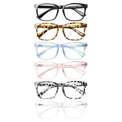COJWIS 6 Pack Blaulichtfilter Lesebrille groß Damen Herren Computerbrille Lesebrillen Sehhilfe Brille Computer-Lesebrillen mit Sehstärke (6 Pack Farbe, 2.50, x)