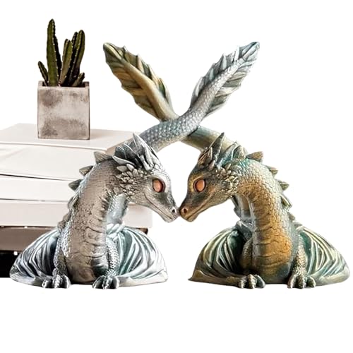 Dekorative Buchstütze, exquisites -Design, 1 Paar, Doppelflamme, Drachenbuch-Display, Buchhalter, mystische Atmosphäre, für Erwachsene, Zuhause, Arbeitsplatz, Schreibtisch, Couchtisch, Wohnheim