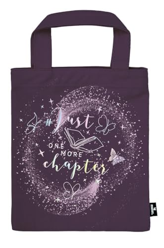 moses. Just One More Chapter Büchertasche Lovestory – Bücher Stofftasche, Geschenkverpackung aus 100% Baumwolle, wiederverwendbar, umweltfreundliche Buchhülle im Romantasy-Look mit Holografie-Effekt