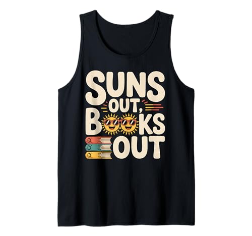 Suns Out Books Out Lustiger Buchliebhaber liest Sommerurlaub Tank Top