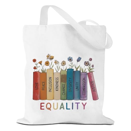 MQBMQB Feministische Geschenke, Pride Gifts Pride Stuff Tragetasche, Gleichwertigkeit, wiederverwendbare Einkaufstasche, Hexengeschenke für Frauen, Wochenendtasche, Mehrfarbig. 162, 14 x 16inches