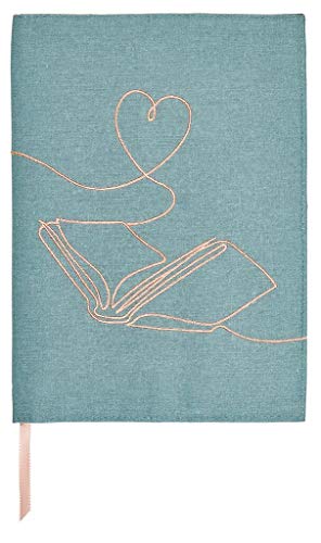 moses. libri_x Buchumschlag mit Lesebändchen, Buchhülle aus Baumwolle, Umschlag für die Lektüre, Leseliebe One Line Art - Größe L