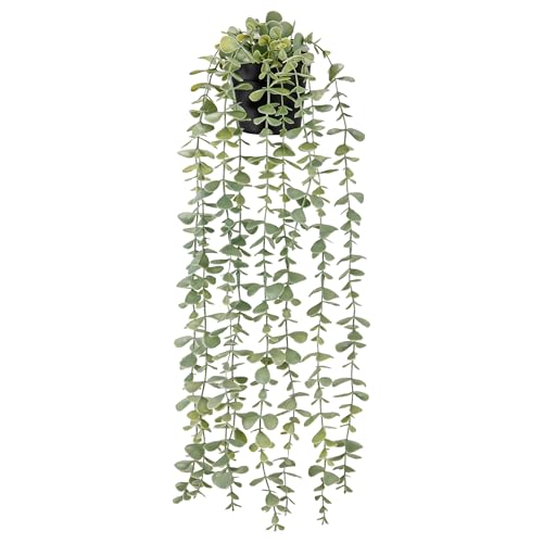 BTSD-home Kunstpflanze Künstliche Pflanzen Hängepflanze Künstlich Künstliche Hängepflanzen Fake Plant Kunstpflanzen Wand Für Wohnzimmer Wanddeko Zimmer Bücherregal Deko (Schwarze Töpfe)