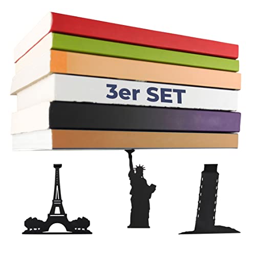 DECORTOADORE® Unsichtbares Bücherregal Wand - Building Edition im 3er Set | Schwebendes Bücherregal Schwarz | Vielseitig Einsetzbares Floating Shelf