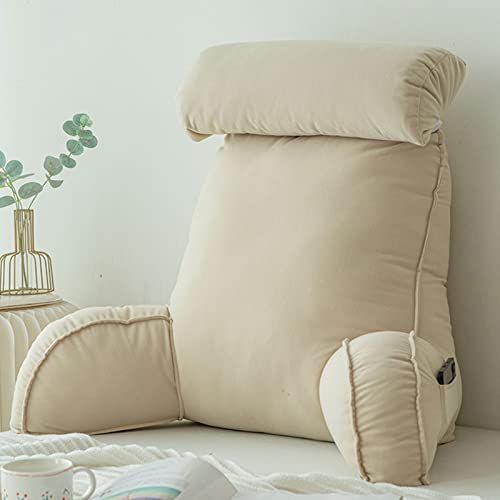 FEAW Komfortables Lesekissen Rückenkissen,Bettruhe Kissen Mit Armlehne,mit Nackenkissen und Einstecktasche,für Lesen,Arbeiten,und Spielen auf dem Bett ​Couch