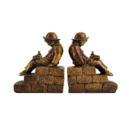 METTEOR Buchstützen im Vintage-Design aus Kunstharz, dekorative Buchstützen für Bücherregal, Schule und Büro