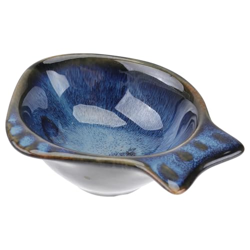Supvox Keramik Saucenschale in Fischform Servierschale als Gewürz Dipschale und Vorspeisenteller Vielseitig Einsetzbar für Zuhause Picknick und Restaurant Blau