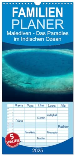 Familienplaner 2025 - Malediven – Das Paradies im Indischen Ozean III mit 5 Spalten (Wandkalender, 21 cm x 45 cm), CALVENDO