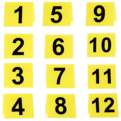 Beavorty 12 Stück Acryl V förmiges Nummernschild Robuste Halloween Tatort Nummernmarker für Detektivspiele Tischkarten Dekoration für Krimi und Party Events