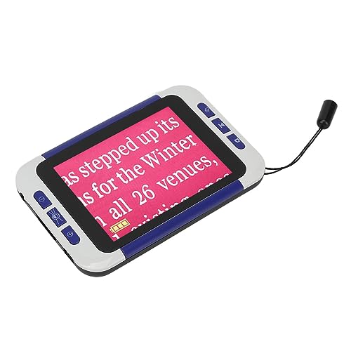 3,5 Zoll Handvideo Digitallupe für Sehbehinderte, Elektronische Lesehilfen mit 26 Farbmodi, Digitale Videolupe mit 2 Bis 48 fachem Zoom, Wiederaufladbar über USB (EU-Stecker)