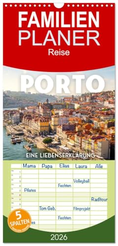 Familienplaner 2026 - Porto - Eine Liebeserklärung mit 5 Spalten (Wandkalender, 21 cm x 45 cm), CALVENDO