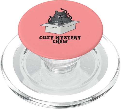 Cozy Mystery Crew Lustige Schwarze Katzen in Box PopSockets PopGrip für MagSafe