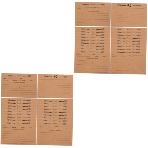 Cabilock 40 STK Rezeptkarte Leeres Kochbuch Küchenutensilien Notizkarten Kochen Lebensmittelkarten Für Zu Hause Leere Notizkarten Kraft-briefpapier Rezept Dose Doppelseitig Kraftpapier