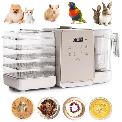 7 in 1 Smart Pet Food Processor - Fresh Treat Maker mit 10 Rezeptsorten & DIY Kochbuch für Hunde, Katzen & Kleintiere, Komplettes Geschenkset für Tierliebhaber