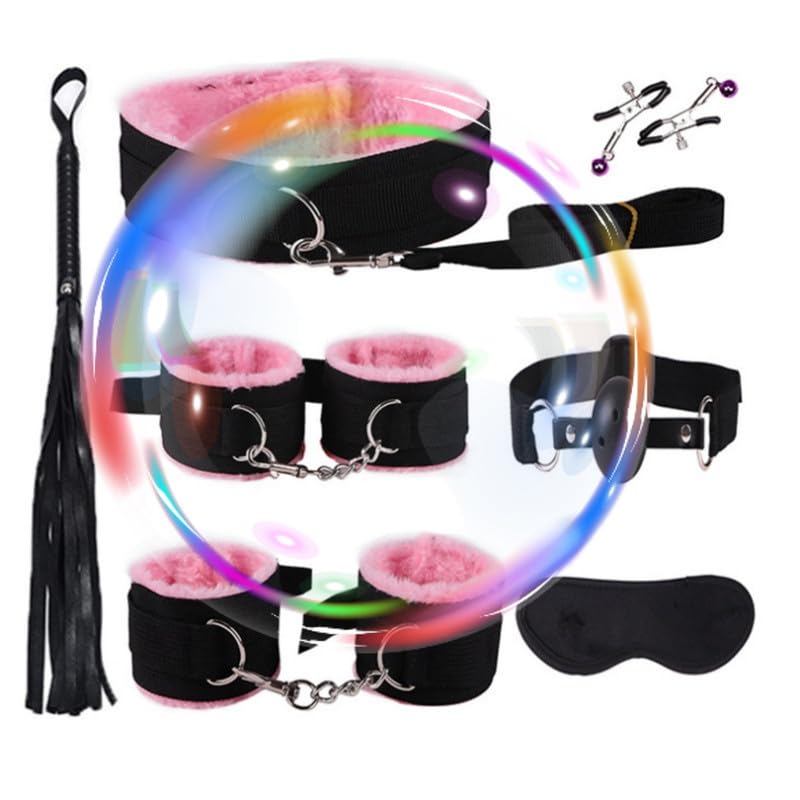 ZeeKoug Hand und Fuß Yoga Rallye Band Übung Training, rosa Nylon 7-teilige Roman Zubehör Kleidung Fitness Set, Paar Geschenk