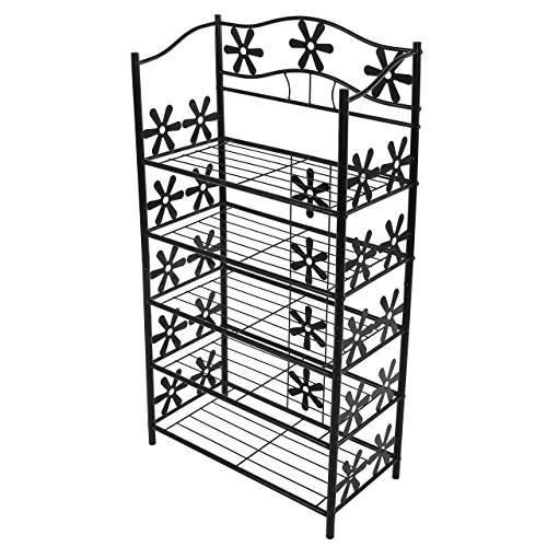 Mendler Regal Metall Bücherregal Schuhregal Standregal Genf - 5 Böden, Höhe 112cm