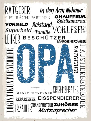 vianmo Holzschild 40x30 cm Opa Beschützer Beistand Ratgeber Deko Schild Deko Geschenk Schild