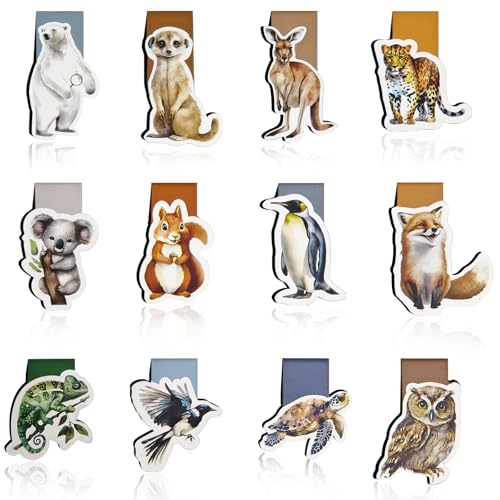 Bukuhlio Lesezeichen Magnetisch Kinder, Magnetische Lesezeichen Personalisiert Geburtstagsgeschenk, Süsse Tiere Magnet Lesezeichen Für Schüler, Junge, Mädchen, Buchliebhaber