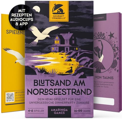 Gourmet Criminelle® Krimidinner für zuhause I 4-6 Personen I Mysteriöser Mordfall Blutsand am Nordseestrand für Deine Crime Dinner Party I Spannendes Krimi Dinner Spiel ab 16 Jahren I 4-6 Spieler