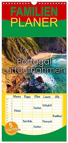 Familienplaner 2026 - Portugal Luftaufnahmen mit 5 Spalten (Wandkalender, 21 cm x 45 cm), CALVENDO