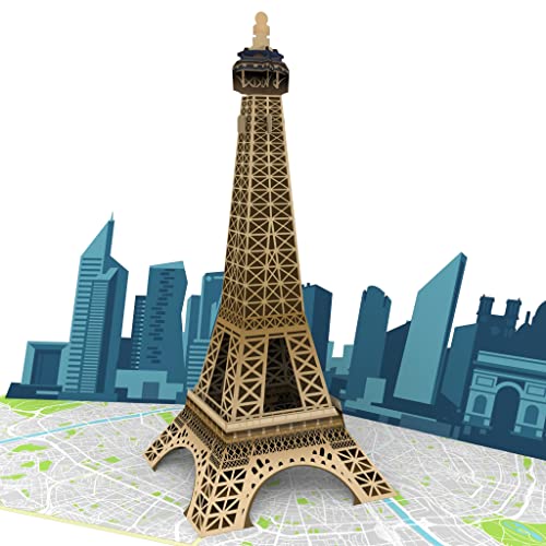 MOKIO® Pop-Up Paris Reisegutschein – Eiffelturm – 3D Gutscheinkarte für einen Frankreich Urlaub, Geburtstag oder Valentinstag, als Geschenkkarte für eine Reise oder als Städtereise Gutschein