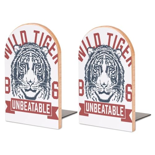 Bücherstützen Wilder Tiger Buchstütze Rutschfester Bücher Halter Regal Buchstopper Bookends