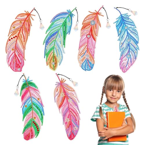 manhegari Strasskunst -Lesezeichen, Strass -Malerei Lesezeichen | Handgefertigte Buch Marker Decorative Craft Kit | Strassmalerei Kits Innovative einzigartige Lesezeichen für Wörterbücher Diaries