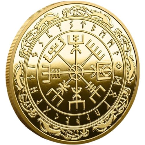 Generic Vegvissir Coin Viking Compass Moin Wayfinder Symbol Nordische Mythologie Coin Viking Challenge Münzen Für Sammler