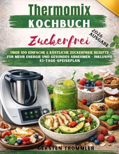 thermomix kochbuch zuckerfrei: Über 100 einfache & köstliche zuckerfreie Rezepte für mehr Energie und gesundes Abnehmen – inklusive 45-Tage-Speiseplan