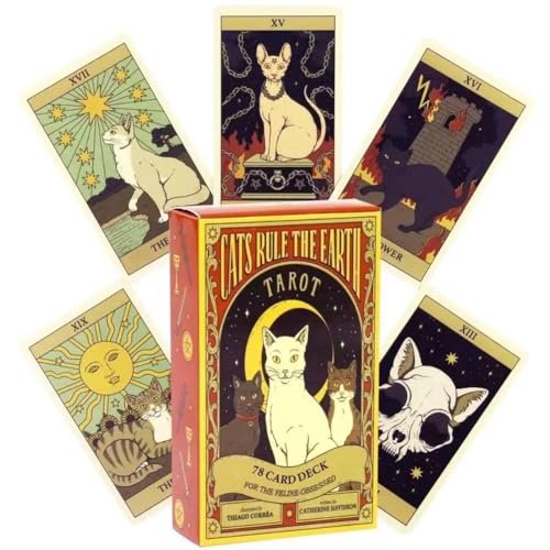 Katzen beherrschen die Erde,Cats Rule The Earth,Tarot Card,Funny Game,Wahrsagerei