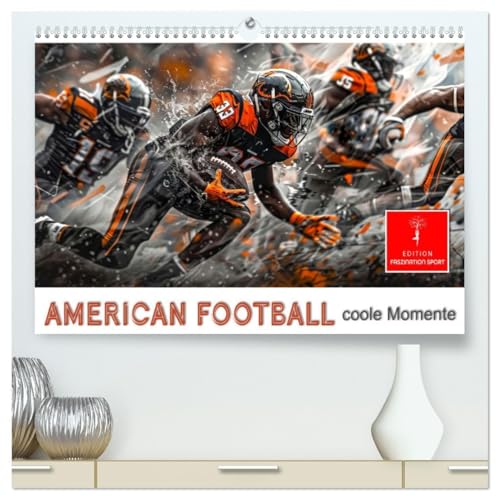 American Football - coole Momente (hochwertiger Premium Wandkalender 2026 DIN A2 quer), Kunstdruck in Hochglanz