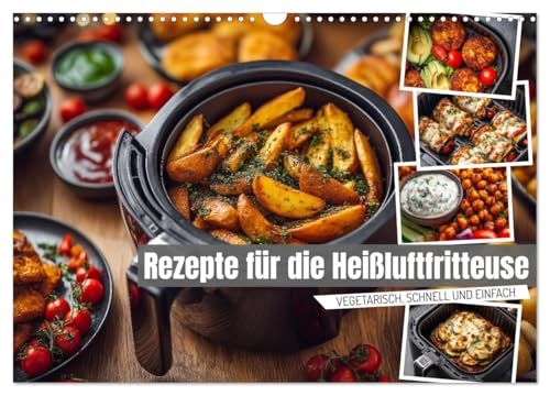 Rezepte für die Heißluftfritteuse - vegetarisch, schnell und einfach (Wandkalender 2026 DIN A3 quer), CALVENDO Monatskalender: Kochen mit der ... Küche im Kochbuch-Stil (CALVENDO Lifestyle)