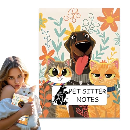 Uhngw Pet Sitter Notizen | Professionelle Portable Leichte Kratzfeste Abdeckung - Tierpflege Profile Routinen Organisiertes Buch - für Hunde Welpen Katzen Zuhause Reisen Drinnen Draußen